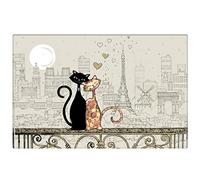 KIUB - Set da tavola Paris Tour Eiffel - motivo gatti parigini innamorati