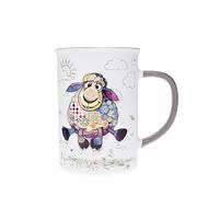 KIUB Tazza grande con animali, motivo pecora corta, in porcellana fine, capacità 360 ml