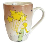 KIUB Tazza Petit Prince, motivo: Il piccolo principe con simbolicamente un mazzo di stelle, in porcellana fine, capacità 340 ml
