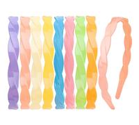 KIUEZIR 8 cerchietti in plastica intrecciata con denti, design incrociato in tonalità di colore caramella, resistenti e leggeri, in acrilico, per donne, lavoro, appuntamenti, occasioni speciali e uso