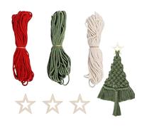 Kiuiom 3 Pezzi Set Di Macramè Di Natale,Kit Fai Da Te Per Natale Decorazioni Da Appendere,Macrame Con Istruzioni Per Principianti,Macrames Natales Per La Decorazione Dell'albero