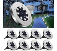 Kiuiom 8 LED Faretti Sepolta Solari a Led da Esterno,Luci da Pavimento a Energia Solare,Luce Sepolta Lampada per Esterni,Giardino,Terrazza,Prato,Cortile,Passerella,Impermeabile,8 pezzi