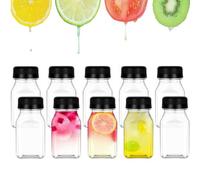 Kiuiom Bottiglie di Succo in Plastica, Piccola Bottiglia Bevande Trasparente, Bottiglie per Bevande Succo, 10PCS 120ML Mini Bottiglia Plastica Riutilizzabile Bottiglie Sensoriali