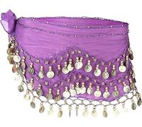Kiuiom Cintura Danza Ventre,Sciarpa Danza Ventre,Cintura Danza Indiana,Ballo di Pancia Sciarpa Foulard Ventre Belly Dance Hip Scarfs Costume per Latino Americano,Festival,Performance Scenica (Viola)