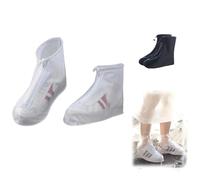 Kiuiom Copriscarpe Impermeabili,Pioggia Stivali Zip,Sovrascarpe Riutilizzabile,2 Paia Copriscarpe Antiscivolo per Pioggia Strade Fangose Copriscarpe Pioggia Ciclismo per Uomo E Donna(M/37-38 L/39-40)