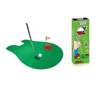 Kiuiom Divertente Minigolf Regalo da Uomo,Mini Golf Putter Gioco da Toilette,Golf Bagno Gioco,Set 6 Pezzi con Mazza,Tappetino,2 Palline e Appendiabiti,Adatto per Regali Divertenti per Bambini