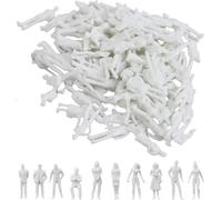 Kiuiom Modello Figure bianco non dipinto, architettonico in plastica 1:100, scale modello figure 100PC varie pose persone in miniatura per scene in miniatura microlpaesaggi progetto