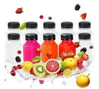 Kiuiom Piccola Bottiglia Bevande Trasparente,Bottiglie di Succo in Plastica, Bottiglie per Bevande Succo, 10PCS 120ML Mini Bottiglia Plastica Riutilizzabile per Succhi Frullati Bevande