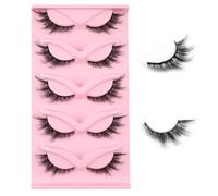 Kiusatig - 10 paia di ciglia finte russe, morbide, ondulate, riutilizzabili, in visone, dall'aspetto naturale