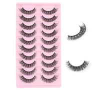 Kiusatig - 10 paia di ciglia finte russe, morbide, ondulate, riutilizzabili, in visone, dall'aspetto naturale