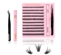 Kiusatig Ciglia Finte Ciuffetti con Colla 190PCS 0.07mm D Curl 8-16mm Mix 30D40D Kit Extension Ciglia Finte Naturali DIY Individuali Cluster Ciglia Cluster Lashes(30D+40D-0.07-D-MIX8-16)