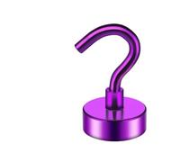 KIveppuzx Gancio magnetico in metallo | Multicolor 16x34mm: 6pz for Garage, Cucina, Ingresso, Officina, Ripostiglio, Bagno(Purple)