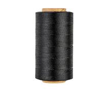 KIVISIN Cordoncino cerato sottile in 100% poliestere, 0,45 mm, 500 metri, 3 strati, per cucito su pelle, fai da te, tappezzeria, micro macramè, creazione di gioielli, perline, micro trecce, Nero