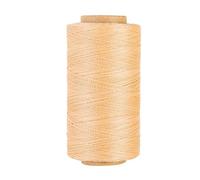 KIVISIN Cordoncino cerato sottile in 100% poliestere, 0,45 mm, 500 metri, 3 strati, per cucito su pelle, fai da te, tappezzeria, micro macramè, creazione di gioielli, perline, micro intrecci - beige