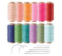 Kivisin Filo cerato rotondo colorato, 0,8 mm, 30,8 m per bobina, filo rigido in poliestere per la creazione di gioielli con micro macramè, braccialetti intrecciati, cucito, perline, rilegatura e