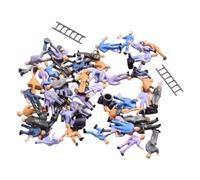 Kivivaka 50pcs 1:87 HO Scala Modello Ferroviario Operaio Figure con Secchio e Scala, 25 Pose, Ben Dipinto
