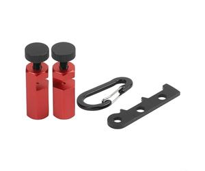 Kivivaka Calibri alti per scale quadrate con supporto e moschettone, in lega di alluminio anodizzato antiruggine, gancio portatile per scale a gradini, rosso