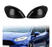 Kivivaka COPPIA CALOTTA SPECCHIETTO LATERALE NERO LUCIDO PER FORD FIESTA MK7 2008-2017 COMPATIBILE CON FONDO FAN CON LAMPADA 2012-2017 MATERIALE ABS 21,5X13X9 ANTERIORE SINISTRO E DESTRO