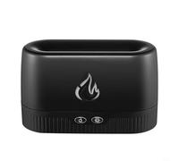 Kivivaka Diffusore di aromi effetto fiamma, umidificatore da 200 ml con olio essenziale, nebbia fredda silenziosa per casa, ufficio, camera da letto, per spegnimento automatico, bianco (nero)