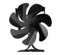 Kivivaka Eco Friendly 7 Stufa Ventilatore per Camino, Silenzioso Calore Alimentato A Legno Ventilatore 50-350C, Alluminio Circolatore D'aria No Elettricità Nero