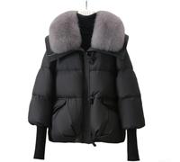 Kivivaka Giacca impermeabile da donna in pile pesante foderato Parka grande collare per capelli risvolto tuta invernale da pane M-2XL