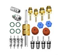 Kivivaka Kit di 23 pezzi per valvola CA per auto per R12 per R134a, per guarnizioni e nuclei di porta di servizio, strumento di manutenzione dell'aria condizionata automobilistica