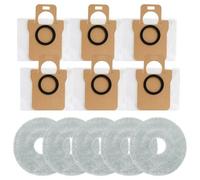 Kivivaka Kit di sostituzione panno e borsa per aspirapolvere JONR T5 Pro, 5 panni in microfibra + 6 sacchetti, compatibile con JONR T5 Pro, facile installazione