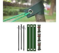 Kivivaka Kit di supporto per alberi con picchetti, per cinghie in nylon resistenti e corda da 4 m per fissare giovani alberi in tempesta