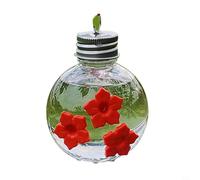 Kivivaka Mangiatoia per colibrì vintage resistente alle intemperie, a forma di cuore e sferica, in plastica PET, per esterni, giardino, dispositivo per alimentazione degli uccelli (sferica)