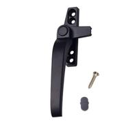 Kivivaka Maniglia per battente in lega di zinco, 142 x 15 mm, resistente alla ruggine, con vite e coperchio decorativo, grigio argento nero sinistro