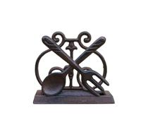 Kivivaka Portatovaglioli in ghisa rustica, nero, 13,5 x 11,5 x 6,5 cm, porta carta velina da tavolo per casa, ristorante o bar A