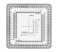 Kivivaka Righello e goniometro coordinate geografiche in acrilico per navigazione terrestre, compatibile con sistemi UTM MGRS USNG Grid Systems, trasparente