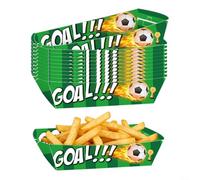 Kivivaka Scatole per cibo da calcio, confezione da 36 vassoi usa e getta per snack e barche, per feste di partita, piatti di carta resistenti al grasso, 16 x 10 x 5 cm (B)