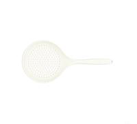Kivivaka Set di 2 cucchiai in silicone con manico lungo e scanalato, resistenti al calore, per friggere e pentole calde (bianco)
