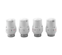 Kivivaka Set di 4 valvole termostatiche per termosifone, filettatura M30 x 1,5 mm, struttura in lega e plastica, con controllo della temperatura regolabile, colore bianco