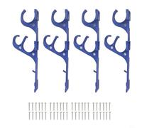 Kivivaka Set di ganci per pali da piscina, in plastica ABS salvaspazio, ganci per montaggio a parete per pali telescopici di pulizia, spazzole e attrezzature da giardino, blu (4 pezzi)