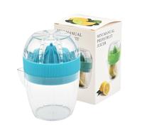 Kivivaka Spremiagrumi manuale con beccuccio per limone e arancia, spremi frutta portatile, in plastica ABS, 100 x 70 mm, blu