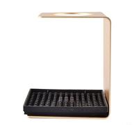 Kivivaka Supporto in alluminio per versare il caffè con vassoio antigoccia, supporto portatile per filtro per birra manuale per uso domestico e ufficio, nero (oro)