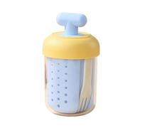 Kivivaka Tazza per frutta riutilizzabile con coperchio e cucchiaio, contenitore per insalata a prova di perdite, per colazione, snack o pasti, 9,4 x 16,7 cm, lavabile in lavastoviglie e adatta al