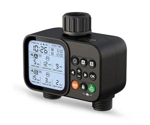 Kivivaka Timer automatico doppio dell'acqua, regolatore di irrigazione intelligente con sostituzione manuale, timer programmabile per rubinetto del tubo da giardino per la cura delle piante del prato
