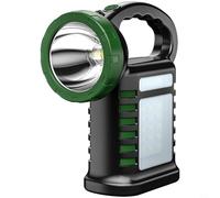 Kivivaka Torcia solare a LED da 4800 mAh con ingresso di tipo C, lanterna da campeggio multimodale, con luci laterali rosse e gialle per escursioni all'aperto (verde)