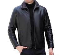 Kivivaka Uomo per PU Giacca In Pelle Risvolto Collare Autunno Caldo Uomo | Colletto unico, design con risvolto, miglioramento visivo del collo, stile della personalità, essenziale per l'autunno