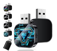 Kivont 3 in 1 Adapter, Upgraded Wireless Carplay Adapter, with 2.4/5GHz WiFi and Bluetooth 5.0, Plug and Play, Stable Connection & No Latency, Applicable to All Systems (Blue,for Android)