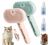 Kivori Pet Grooming Brush Steamer, Spray Comb for Dogs, 3 in 1 Pet Steam Spray Brush, Pet Spray Hair Removal Comb for Shedding & Grooming, Water Brush for Cats Dogs Animals Long Short Haired (2pcs-c)