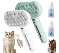 Kivori Pet Grooming Brush Steamer, Spray Comb for Dogs, 3 in 1 Pet Steam Spray Brush, Pet Spray Hair Removal Comb for Shedding & Grooming, Water Brush for Cats Dogs Animals Long Short Haired (2pcs-a)