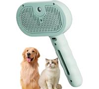 Kivori Pet Grooming Brush with Spray, Pet Spray Hair Removal Comb, Pet Hair Removal Comb with Water Tank and Release Button (Green)