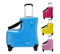 kivrimlarv Baby Ride Luggage, 3digit Combination Lock, Comfortable Seat Belt, Quiet 20inch Wheels, Handlebars with Pedals Suitable for Kids Ages 6 to 12, 18.5x7.87x22.44 in