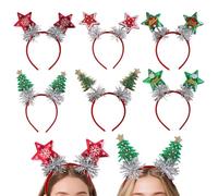 kivrimlarv Christmas Headband - 6 Pieces Felt Party Hairbands for Holiday Dress Up | Lightweight Adjustable with Fun Designs, Accessories for Kids Teens Adults School Plays Photography Costume Events