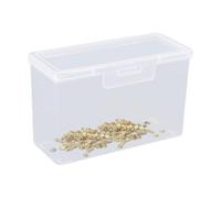 kivrimlarv Credit Card Storage Box, Clear Rectangular Organizer Case, Business Card Holder with Safety Buckle, Portable Container for Coin, Jewelry, Screws, Playing Cards, 4.13x1.77 Inches