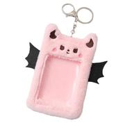 kivrimlarv Devil Plush Card Holder, Cute Photocard Holder, Decorative Card Sleeves Cover, Fun Devil Themed Card Holders 5.04x3.35x0.39 for Kids, Girls, Teens (Pink, Purple, Black, White)